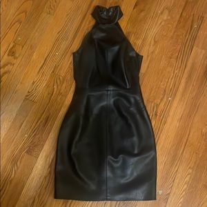 Leather mini dress